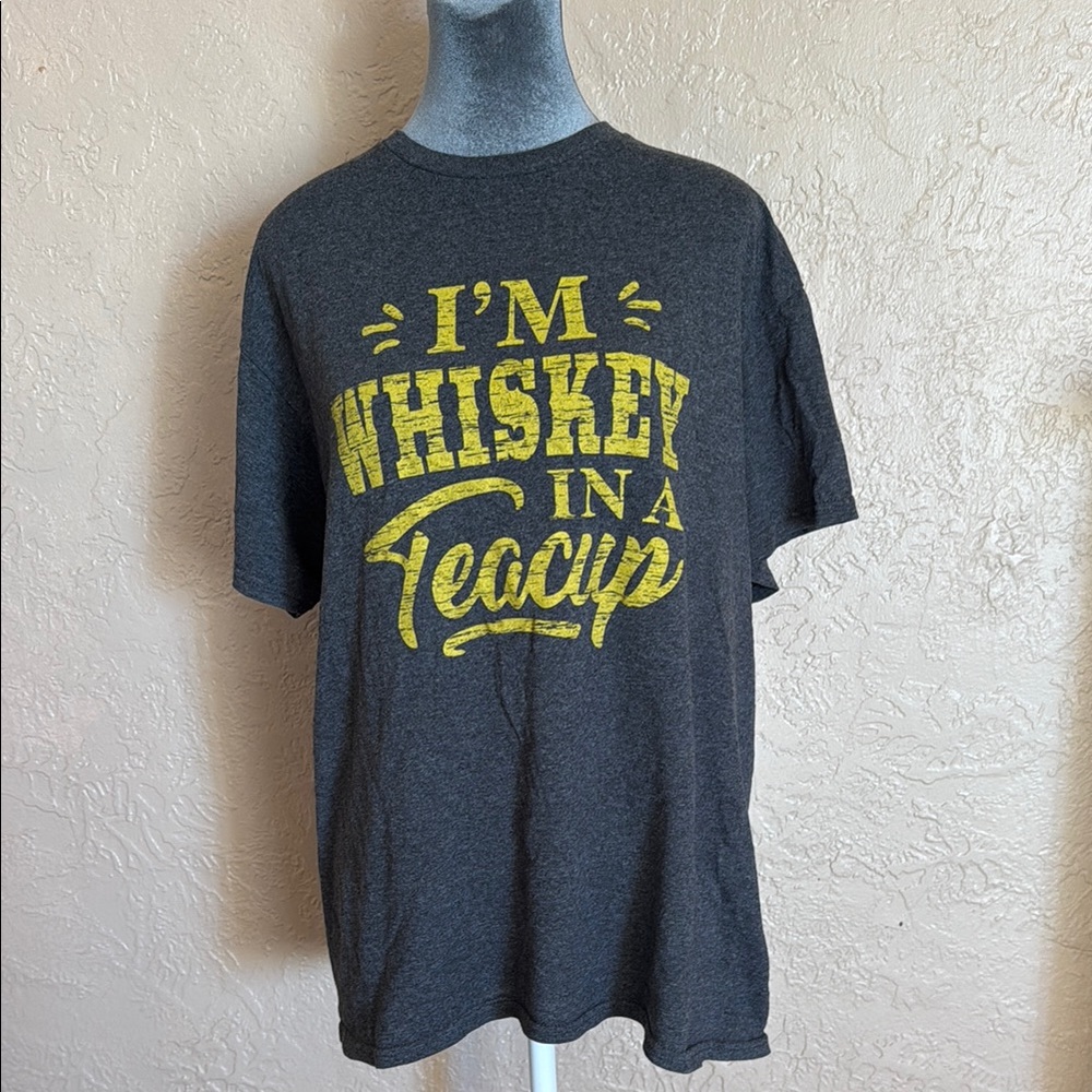 Delta Dark Gray Tee with Yellow Whiskey Graphic